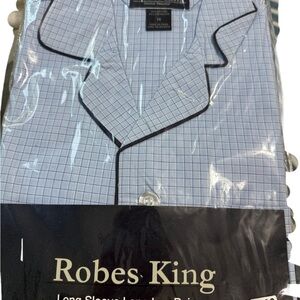 Light Blue Checkered NWT Long Sleeve Long Leg Pajamas Sz 14